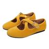 Simple and Versatile Suede Cross-buckle, Mary Jane Shoes, Women's Gentle and Shallow Temperament, Single Shoes, Ballet Shoes, Leopard Print.