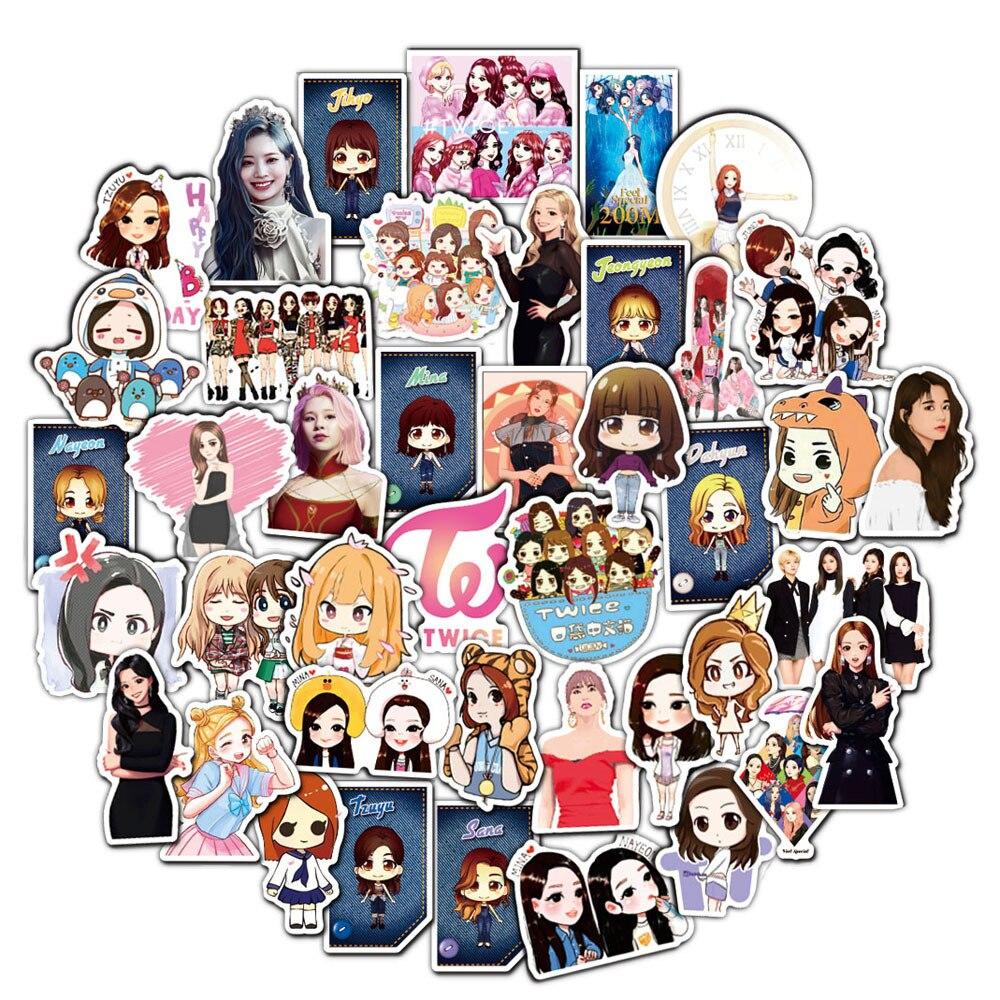 Buy 50pcs Kpop Cartoon Twice Girl Group Stickers For Laptop Skateboard Luggage Refrigerator Notebook Helmet Toy At Affordable Prices Free Shipping Real Reviews With Photos Joom