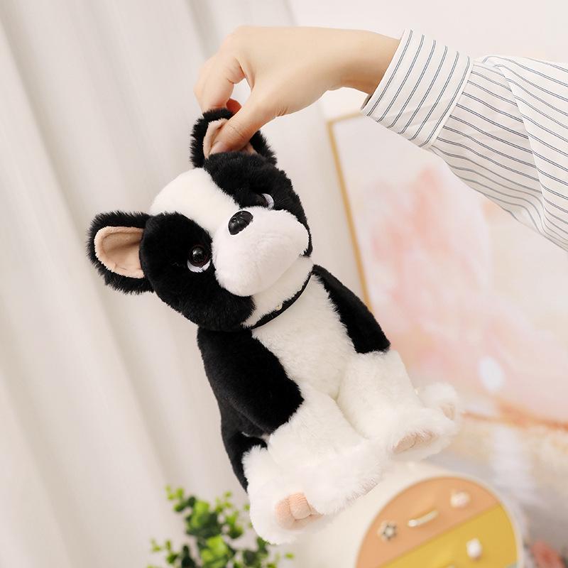 Cute Husky Schnauzer Shar Pei Plush Dog Doll in Boy Outfit
