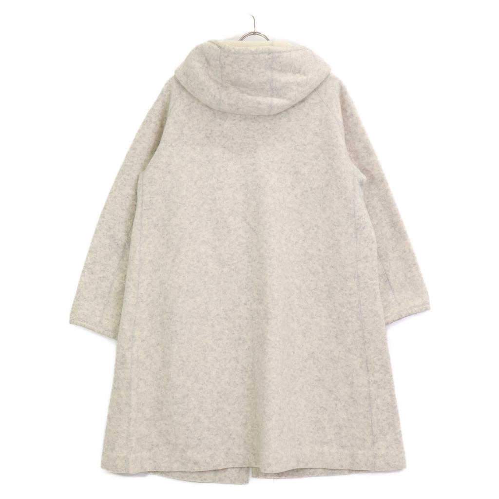 45R 7102037 Ivory Jersey Melton Hooded Coat Coat 2 Ivory grayUsed