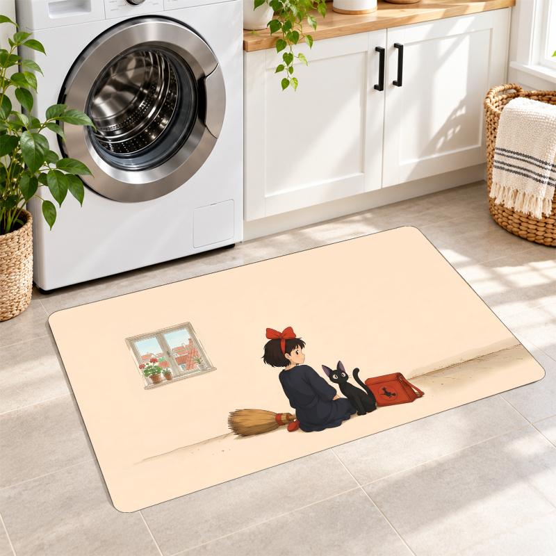 Flannel Kitchen Mat Kiki's Delivery Service Jiji Soft Area Rug Non Slip Floor Carpet Home Decoration