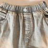 Girls' Lace Hem Denim Shorts - Soft, Elastic Waist, Breathable, Casual Summer Wear