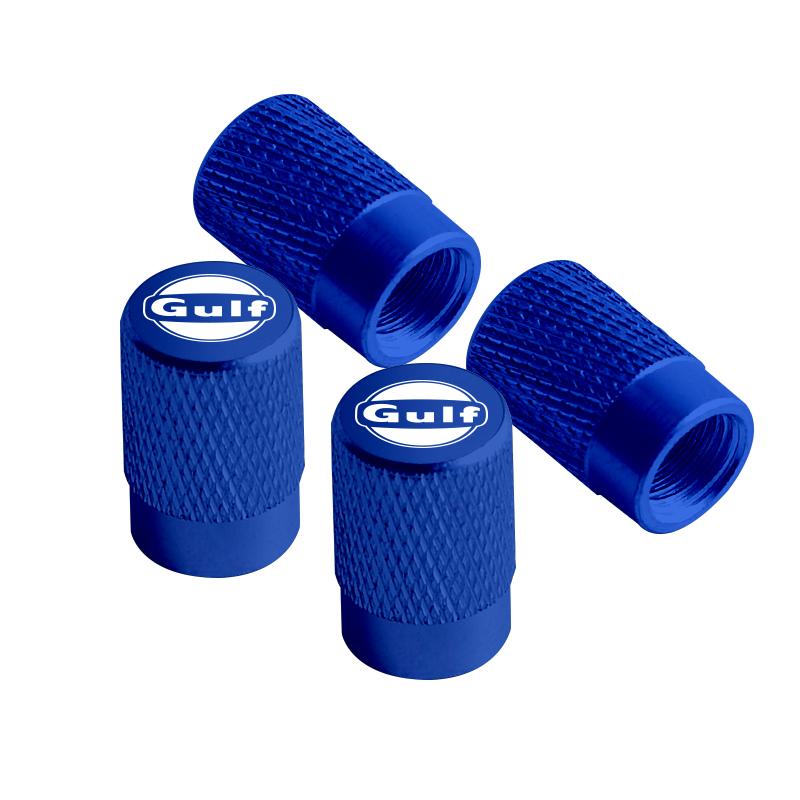 4pcs Metal For GULF Badges Jaguar Land Rover Skoda Seat Hyundai Volvo Peugeot Car Wheel Tire Valve Caps Covers Accessories
