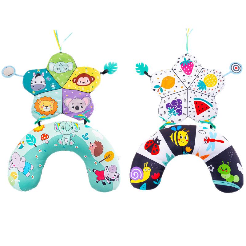 Dětský U-polštář pro polohu na bříšku a nácvik zvedání hlavičky