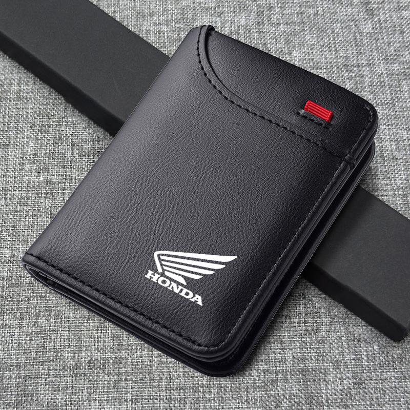 Motorrad Leder Mini-Kreditkartenetui Tragbare Geldbörse Auto-Emblem Geldbörse Für Honda CB400 CB650 FCBF CBR25ORR CRF SH3O0 NC75O TO0