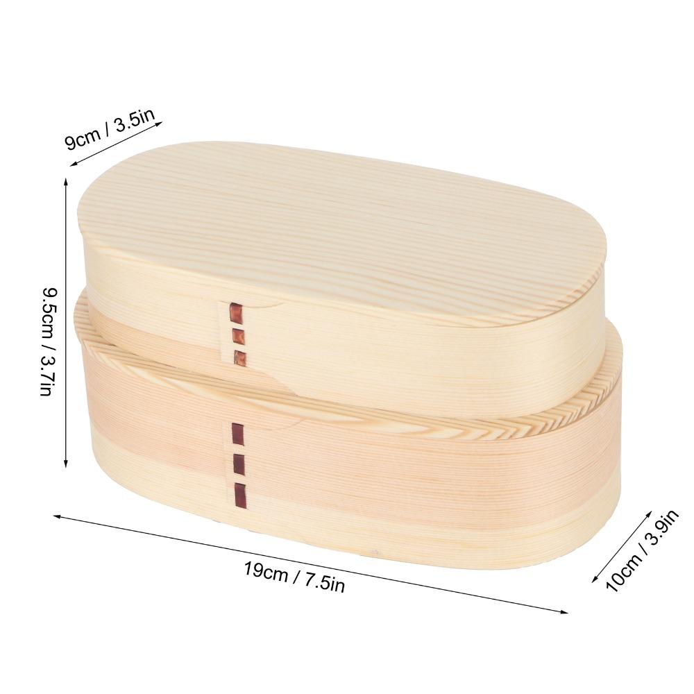 Double Layers Japanese Bento Box Wooden Material Double Layer Lunch Box For Travel