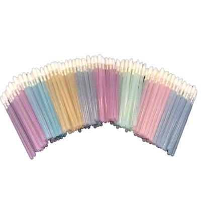 Shiny Crystal Disposable Eyelash Applicator 50pcs/Bag with Nylon Mascara Wands Spoolie Brushes for Lash Extension & Makeup Tools