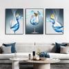 Abstrakcyjny kieliszek do wina Wall Art wydruki na płótnie luksusowy Design jadalnia plakaty malarstwo do salonu dekoracje ścienne do domu