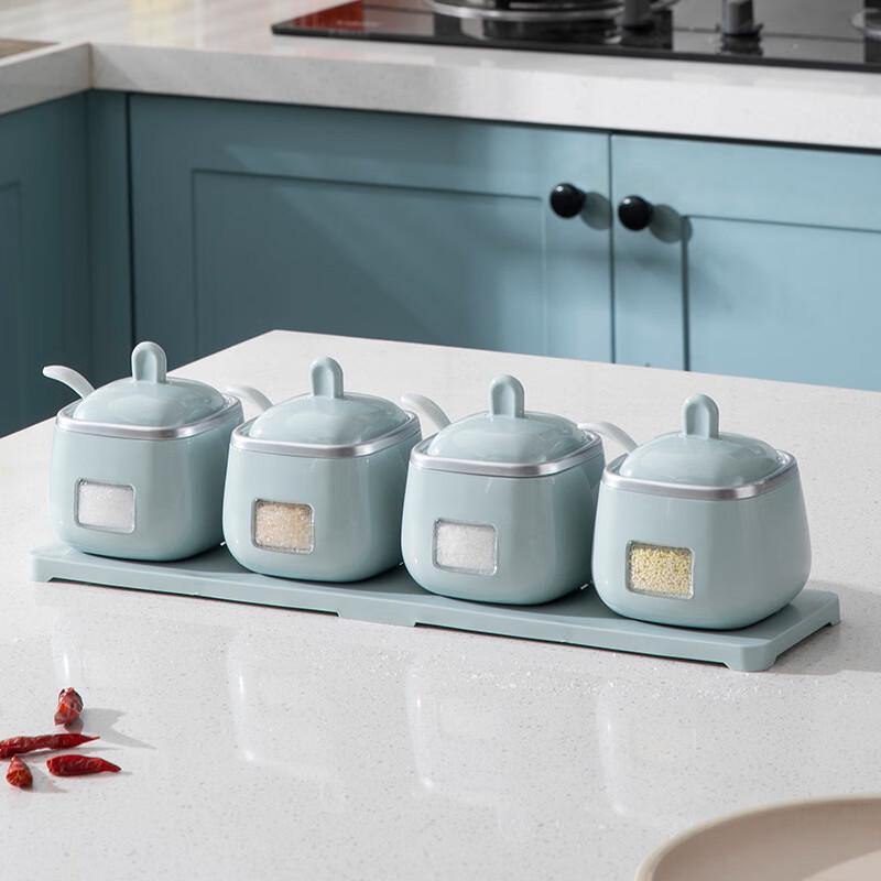 Zhinianhua 4-Piece Sealed Plastic Spice Jar Set