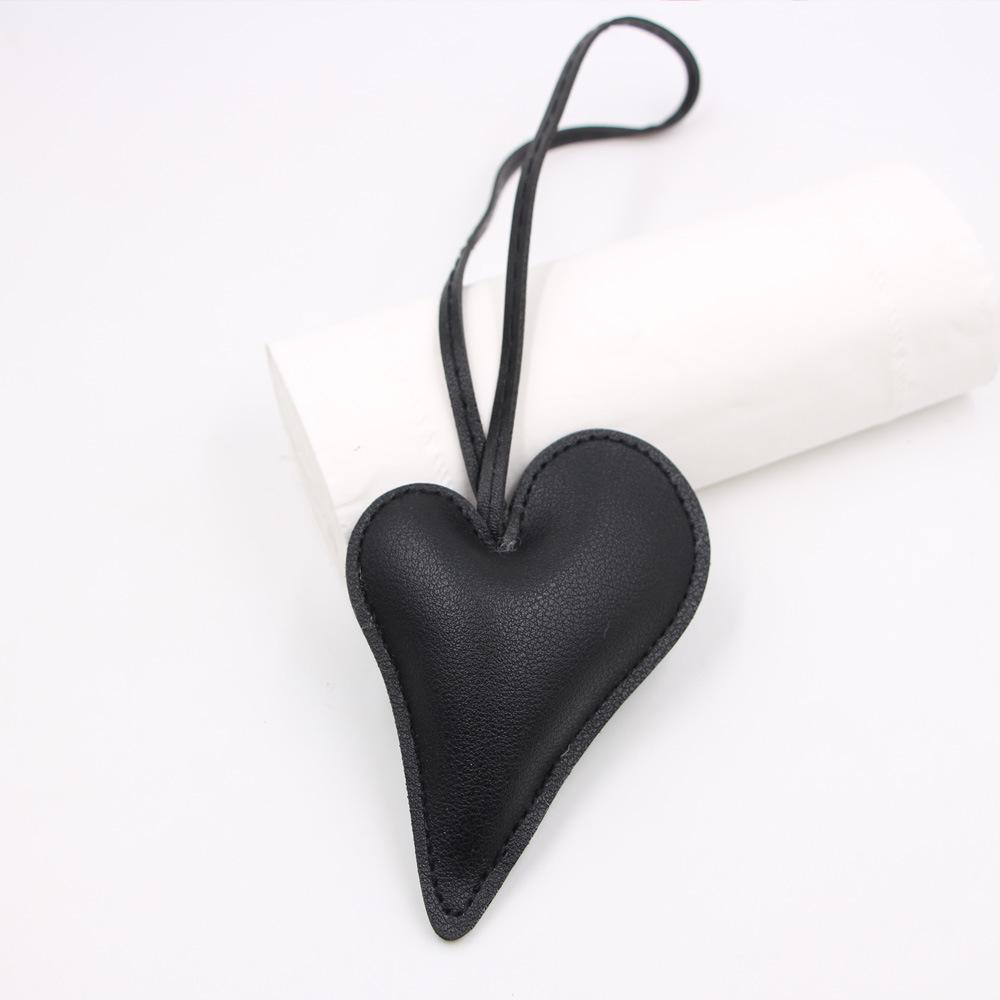 Valentine's Day Leather Hanging Rope Love Pendant Luggage And Clothing Paired With Knotted Rope Heart-shaped Pendant Accessories