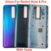 Für Xiaomi Redmi Note 8 Pro Rückseite Glas Hart Akkuabdeckung Hintertür Deckel Gehäuse Panel Redmi Note 8 Pro + Original Klebstoff