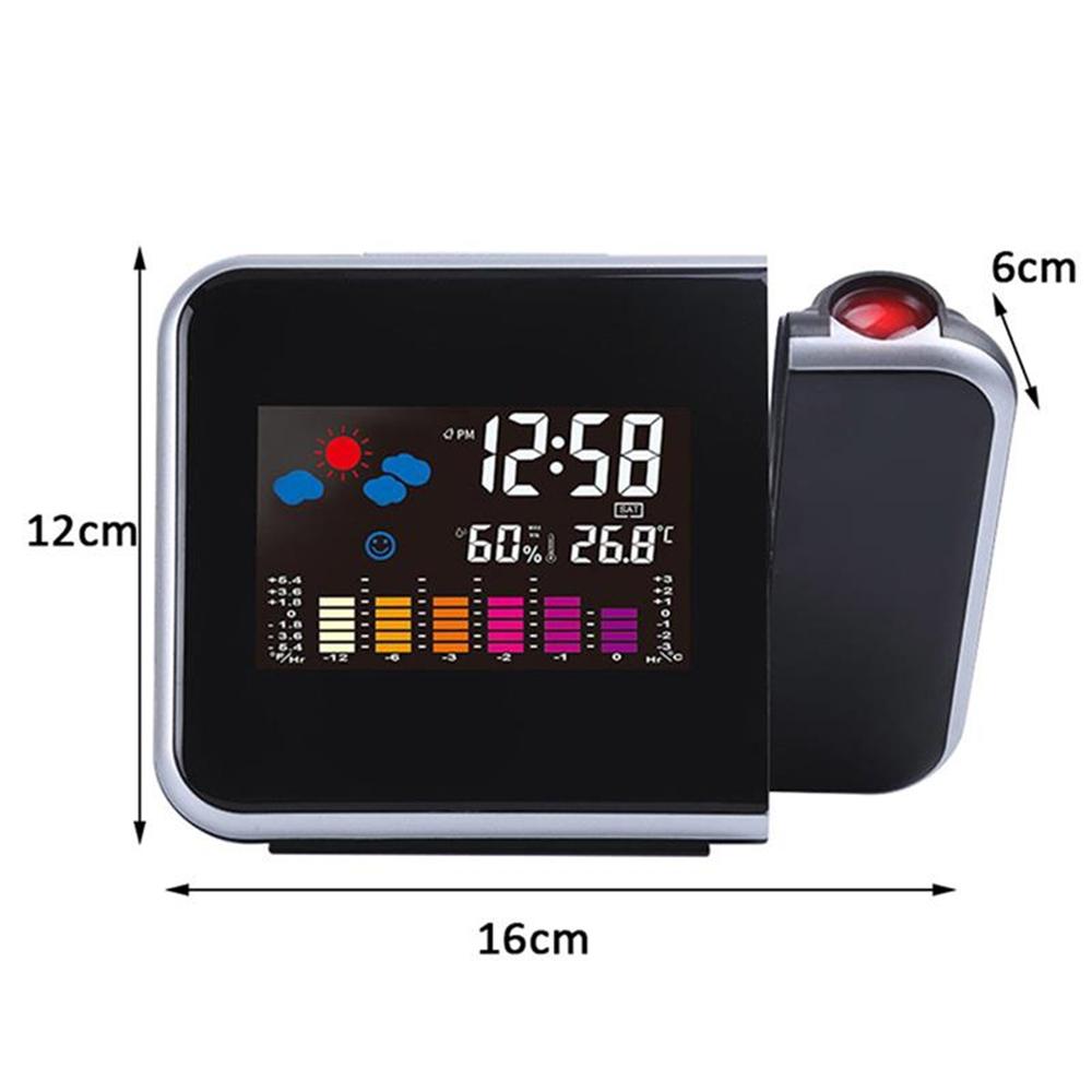 Swivel Projection Alarm Clock Weather Station Thermometer Temp Humidity Monitor