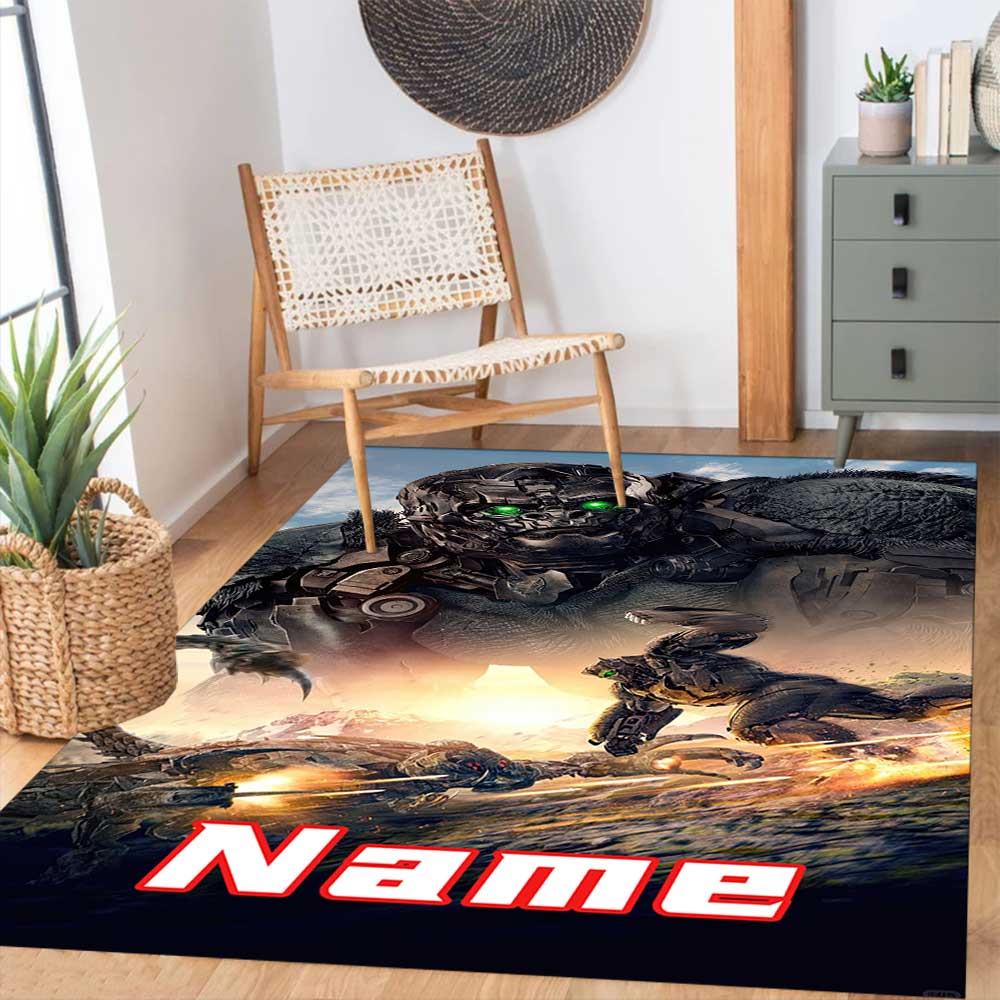 Love Transformers (2) Customize your name rug, office chair cushion, home bedroom living room gift.