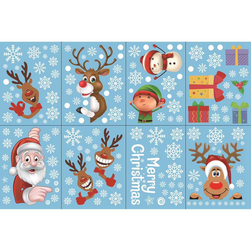 Christmas Window Stickers Snowflake Peeking Christmas Clings For Glass Christmas Winter Stickers