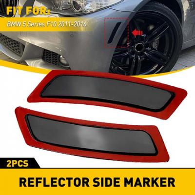 FOR 2011-2016 F10 BMW 5-SERIES SIDE Smoked MARKER LAMPS FRONT BUMPER REFLECTOR