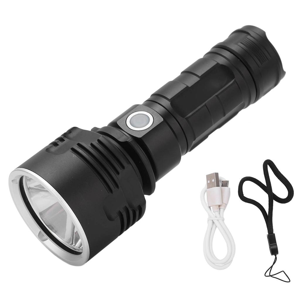 Výkonná svítilna USB dobíjecí 3 režimy Vodotěsná Hliníková slitina pro kempování Turistiku Cyklistiku Dobrodružství