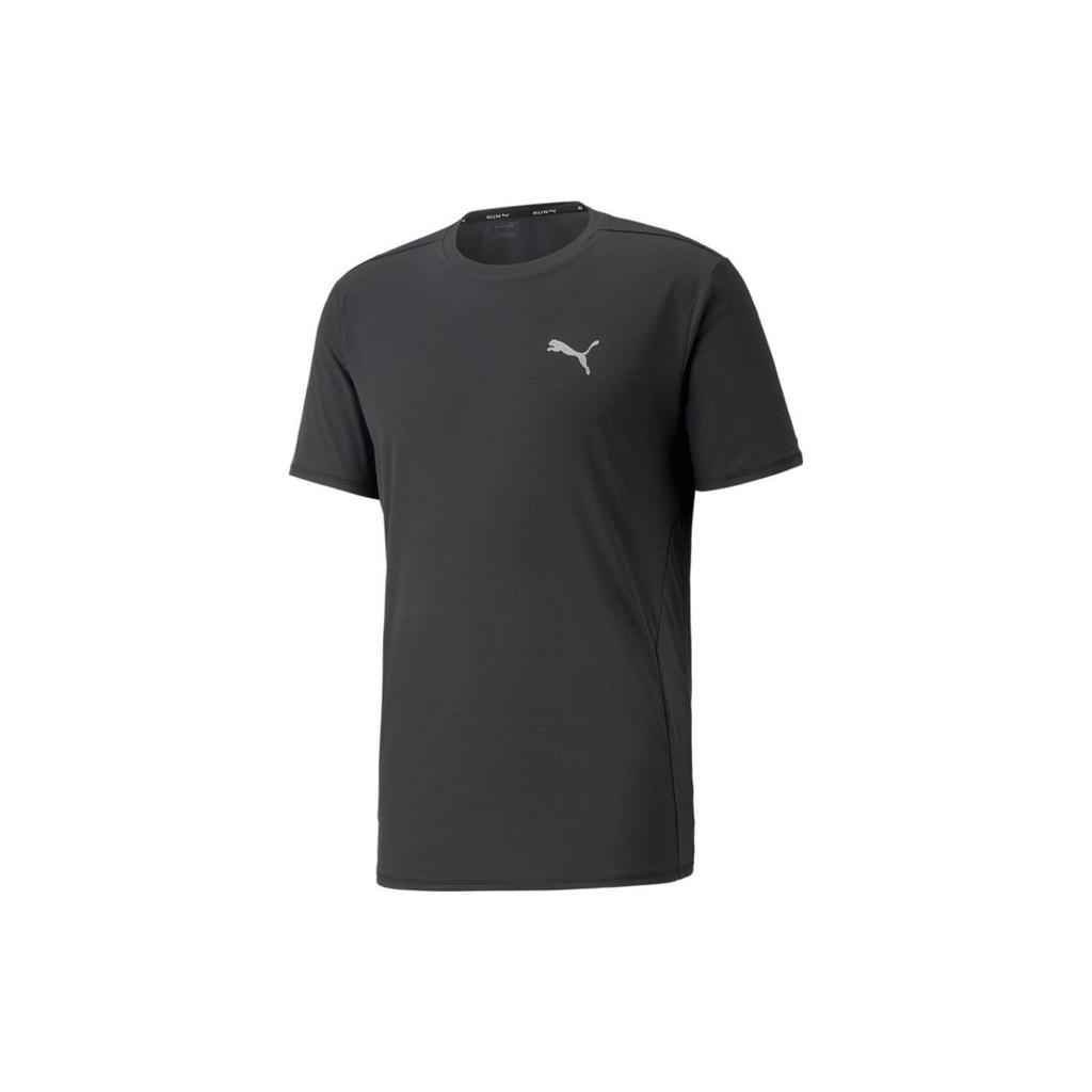 Puma Badge Fitted Crew Neck Short Sleeve T-Shirt Men Tops Gray 523150-01