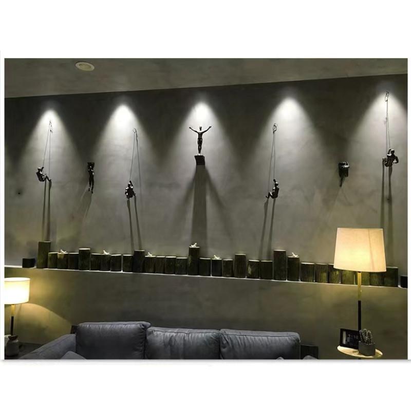 European Vintage Resin Wall Ornament With Climbing Figurines For Lounge And Dining Areas