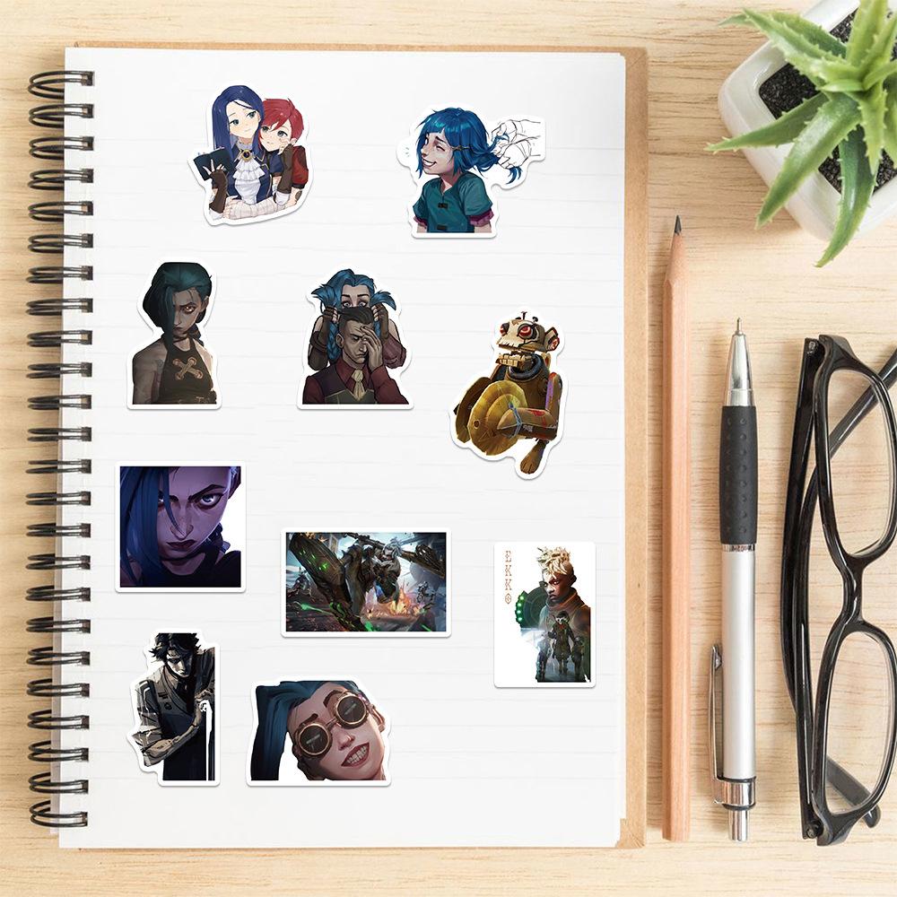 50PCS Cartoon Anime Arcane Activity Stickers Decals designed for iPad Cars Motorcycles Water Cups Children's Playthings Luggage and Computers