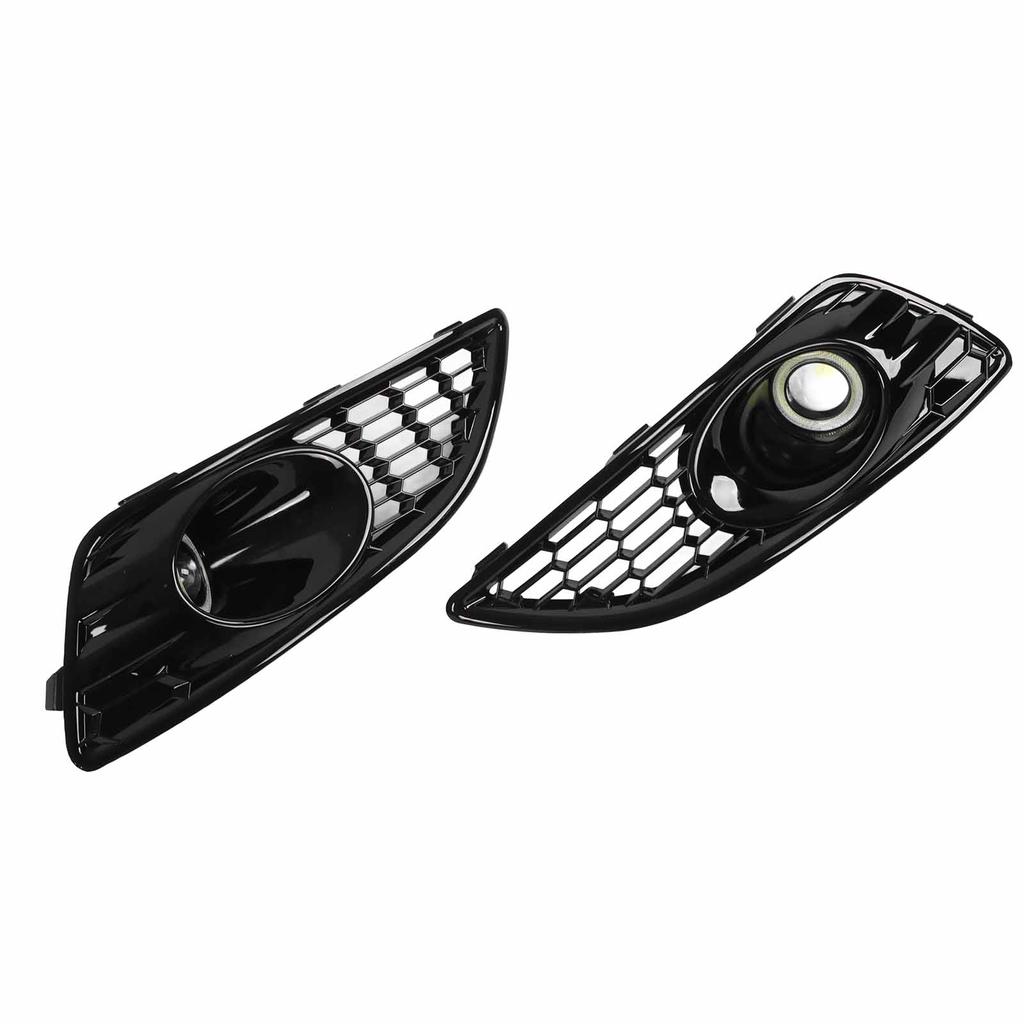 2 Pezzi Griglia Paraurti Lampada Nebbia Nero Lucido Luci Nebbiogeni Accessori Auto Sostituzione per Fiesta 2013‑2018