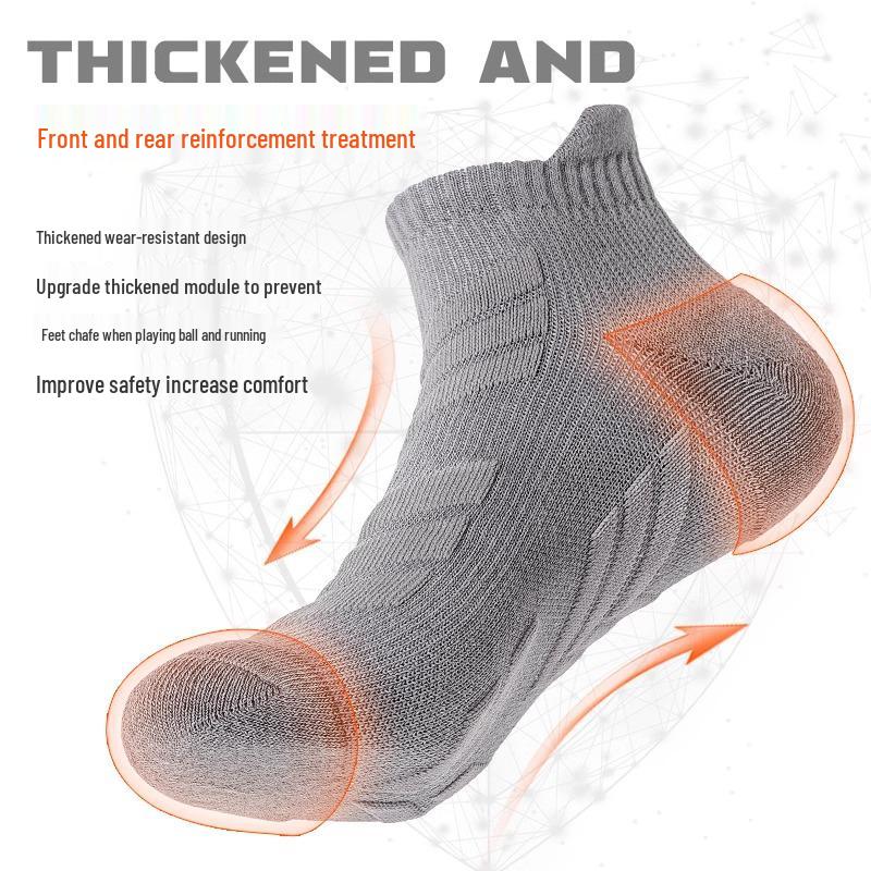 Men's Cross-Border Sports Socks: Short, Cushioned for Running & Outdoor Activities
