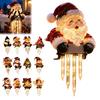 Festive Patio Fence Ornaments Winter Glow Snowman Icicle Light Decor, Christmas Outdoor Decorations, Hanging Porch Railing Display LED Holiday Lights