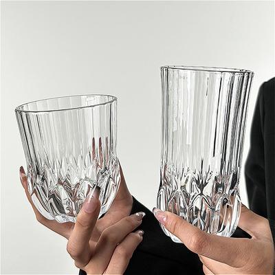 11oz/12oz Luxus Diamantförmiges Weinglas Party High-End Cocktailglas Dickbodiges Glas Tasse Sodawasser Tee Getränkebecher