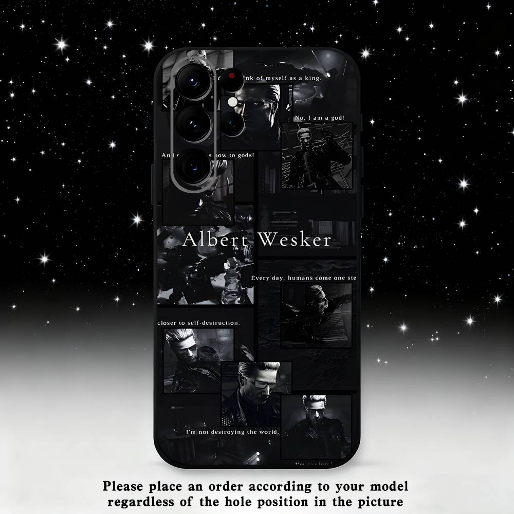 

A-Albert Wesker Phone Case For Samsung S25,S24 Ultra,S20,S30 plus,S22 plus,S23,S30 Ultra 5G Silicone Black Shell Samsung S25Plus