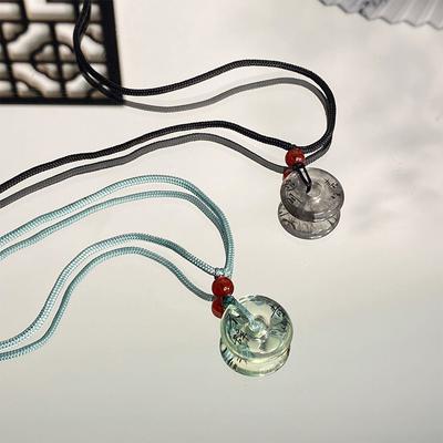 Chinesischen Stil Geometrische Kreis Anhänger Halskette Weben Seil Sicherheit Schnalle Schlüsselbein Kette Für Frauen Schmuck Party Geschenk