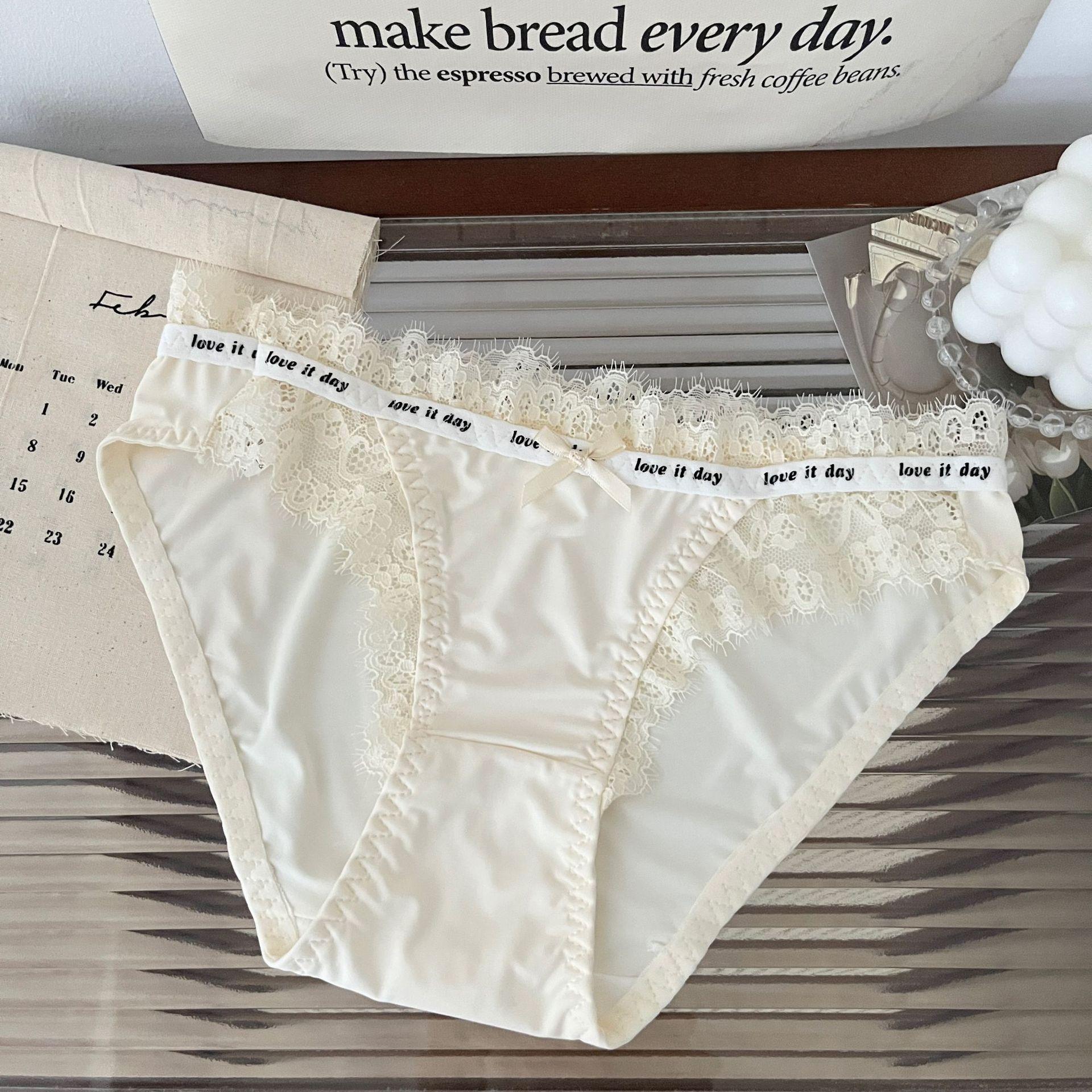 

Нижнее белье из французского кружева для женщин Pure Desire for Comfort Тонкий дизайн с низкой талией из чистого хлопка с промежностью женские треугольные трусики L