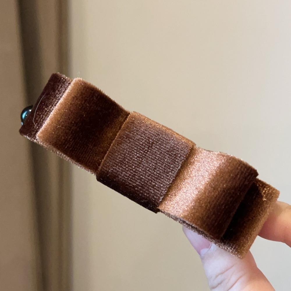 Cloth Red Velvet Bow Hair Clip Hair Clips Bow Vertical Clip Headdress Bowknot Banana Clip  Girls