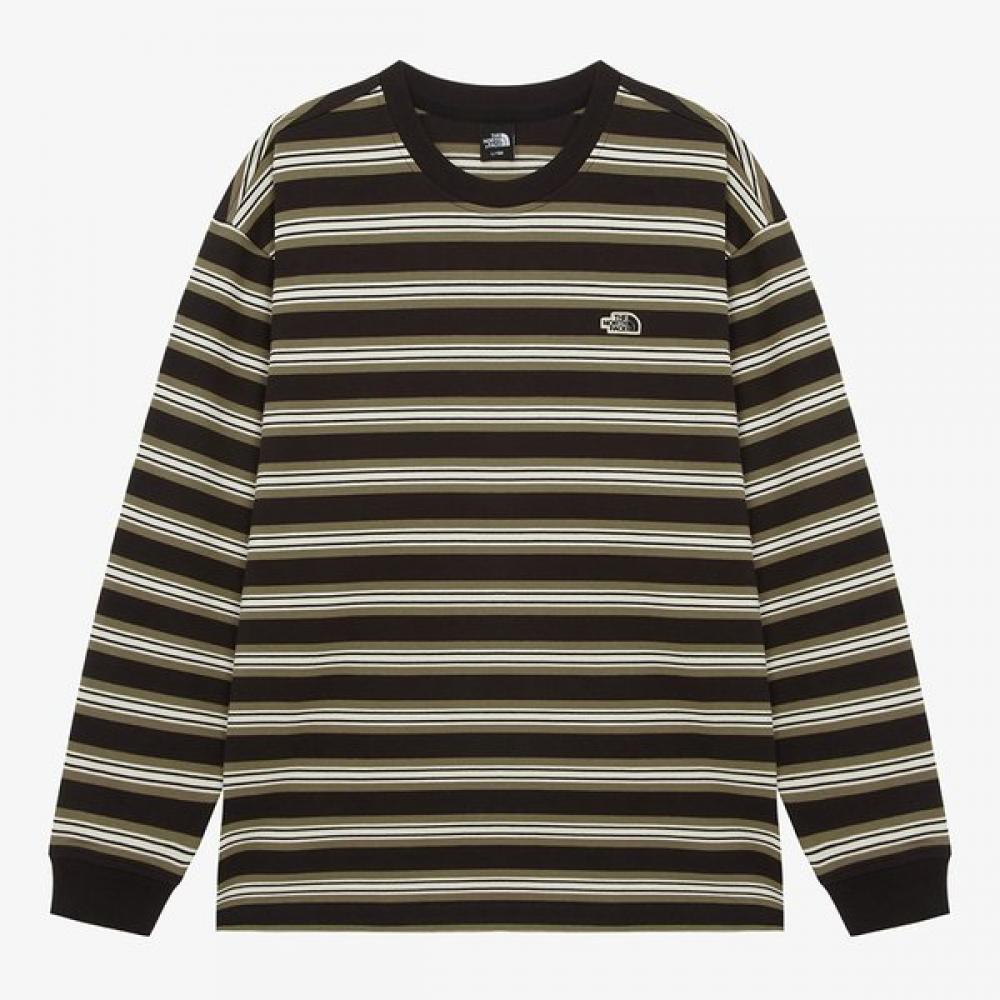 The North Face Men S Long Sleeve Stripe Tee Black Nt7tr56a BLACK/095