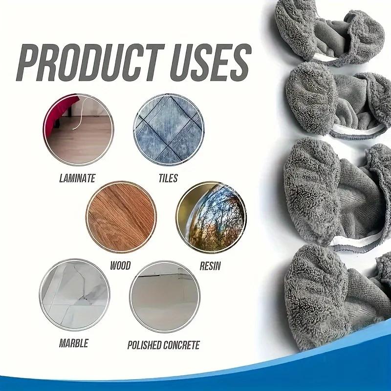 4-teiliges wiederverwendbares Wischmopp-Pad, waschbares und langlebiges flaches Bodenwischmopp-Tuch, geeignet für den trockenen und nassen Gebrauch,