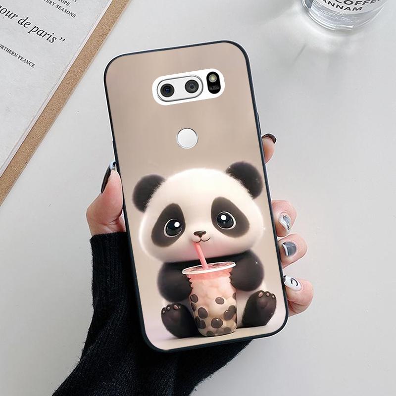 For LG V30 Plus Phone Case Lovely Panda Cartoon Painting Soft Siliocne Coque For LG V40 Thinq Cover Bumper for LG V30S V35 Thinq
