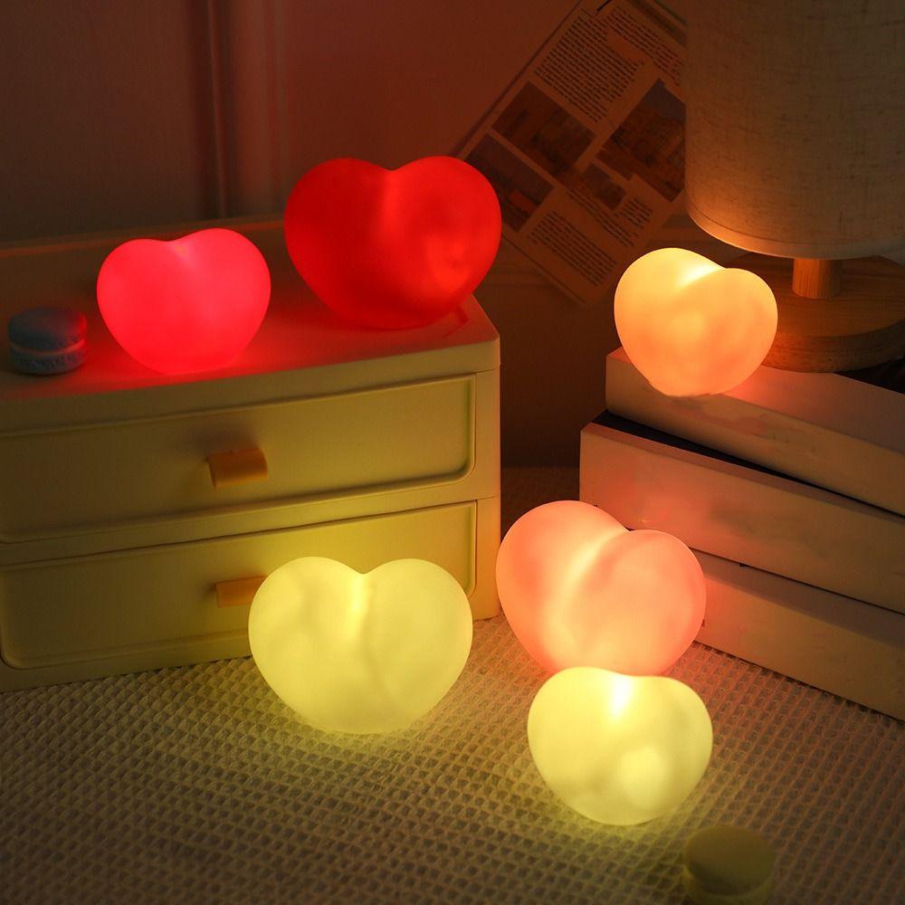 Red Pink Color Love Gift Night Light Creative Design Love-Themed Night Light Qixi Festival