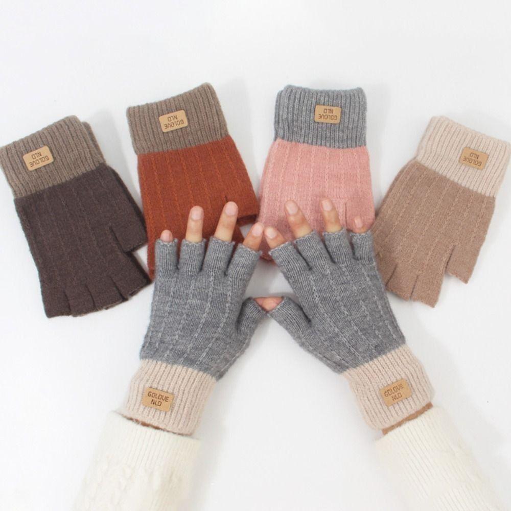 Anti-Freeze Thermal Gloves Thick Winter Warm Gloves New Half Finger Gloves Women Men