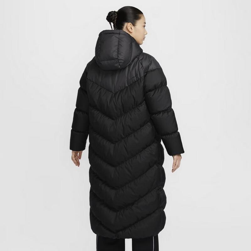 Nike Women's Winter Long Hooded Down Jacket Sports Cold-Proof Coat Puffer Jacket