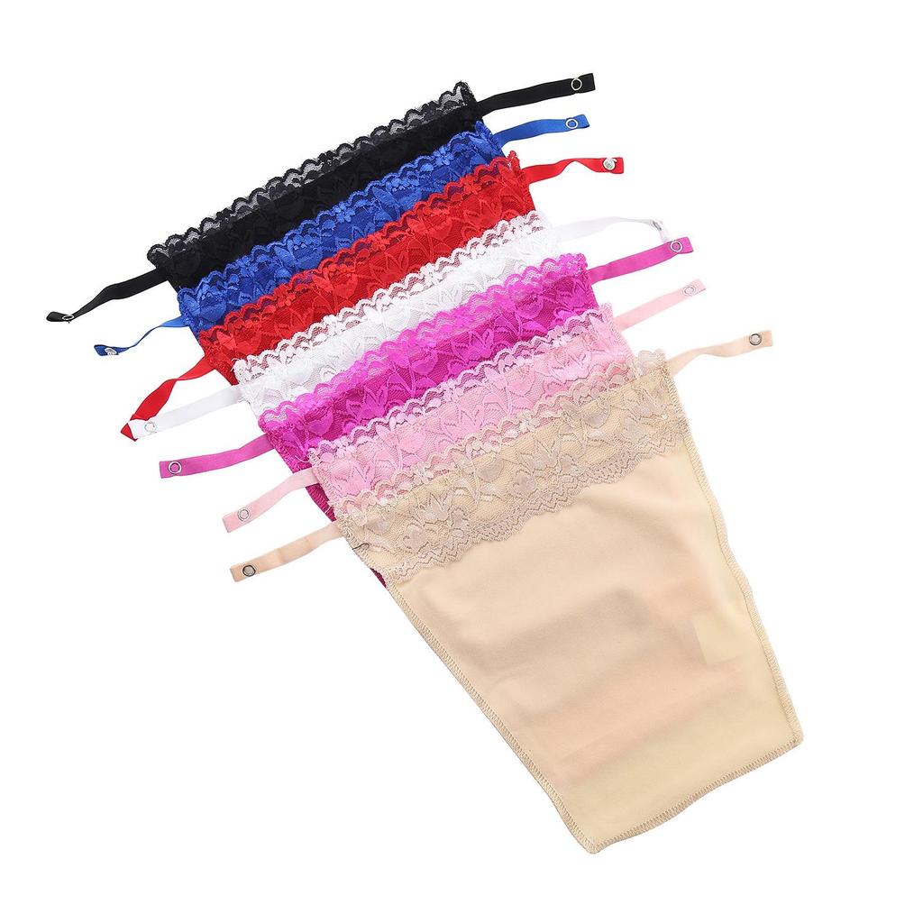 Lace Strapless Modesty Tube Top with Nipple Covers