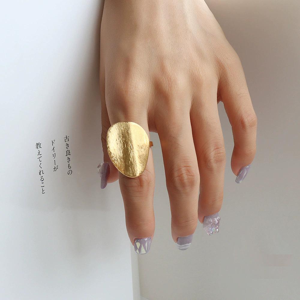 Fashion French Exaggerated Irregular Brushed Matte Ring Women Index Finger Ring Titanium Steel Ring Women Jewelry Accessory