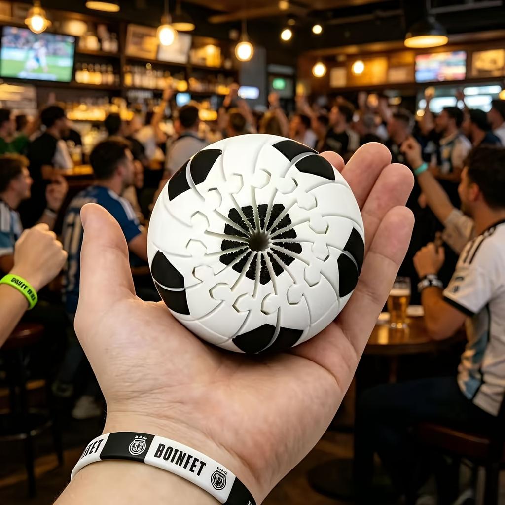 Creative Transformable Soccer Ornament Rotatable Twist Fingertip Fidget Stress Relief Souvenir Adult Sport Fan Daily Relax Use