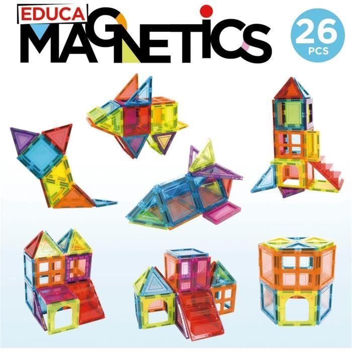 Lernspiel - EDUCA Magnetics - 3D-Magnetkonstruktion mit 26 Teilen zur Anregung der Kreativität von Kindern