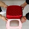 Thickening Square Stool Covers Elastic Chair Cover Linen Fabric Bar Counter Cover  Universal