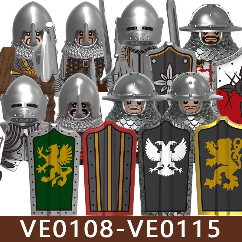 Castello Medievale Cavalieri Soldato Figure Blocchi da Costruzione Fanteria Legione Impero Guerriero Arco Spada Casco Milizia Mattoncini Giocattolo Regali