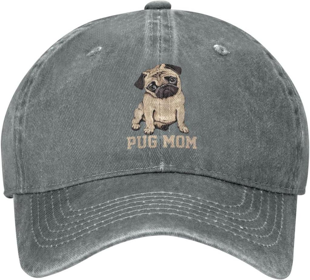 Mopsmamma Hund Dam Denim Baseballkeps Mamma Truckerkeps för Kvinnor Unisex