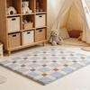 Plush Velvet Tufted Grid Rug Bedroom Bathroom Entryway Non-Slip Absorbent Floor Mat