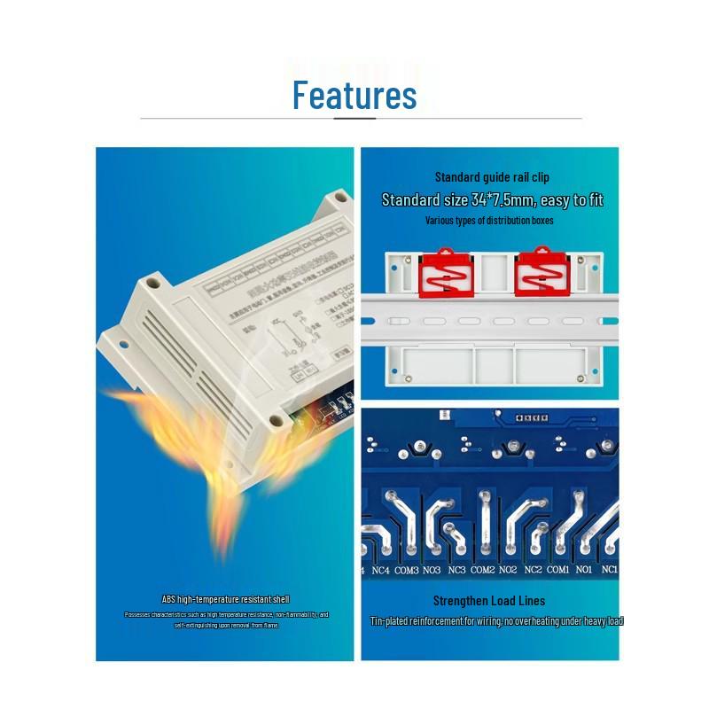 DC 12V-48V Wireless 4-Channel Remote Control Switch for Motor, Gate, and Lights