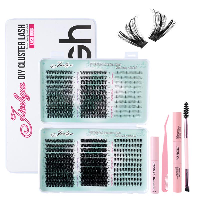 

Европейский и американский набор для самостоятельного наращивания ресниц: Накладные ресницы 30D 40 пучков, одиночные пучки, с книгой для ресниц