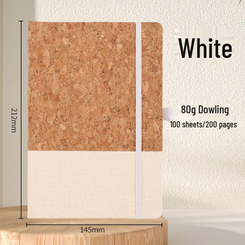 A5 Eco-friendly Cork Patchwork Diary with Custom Logo & Strap белый