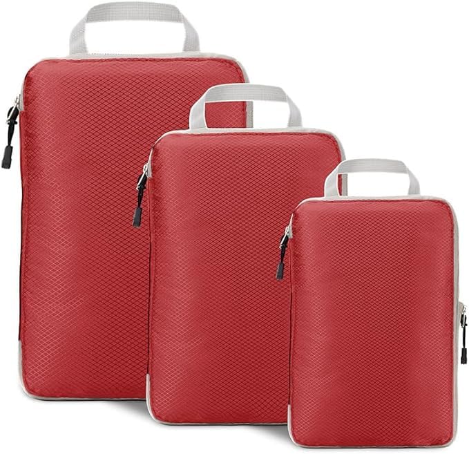 3/4Set Compression Packing Cubes for Travel, Lightweight Space-Saving Extendable Packing Organizer for Carry on Luggage Suitcase