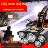 Rechargeable High-Brightness Headlamp with Long Battery Life and LED Lighting for Fishing and Mining